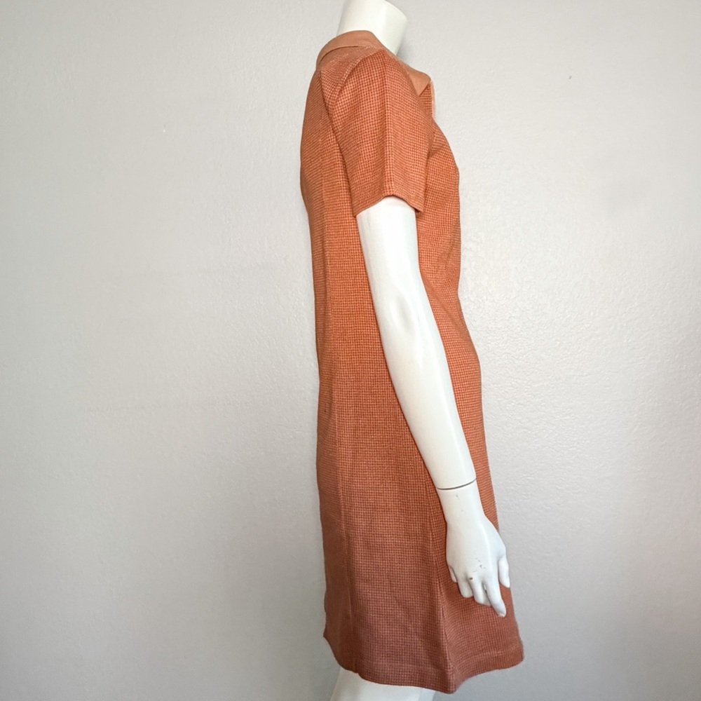 ABLE Jules Tennis Dress Baked Clay Quarter Zip Polo Cotton Jacquard Small - Picture 5 of 10